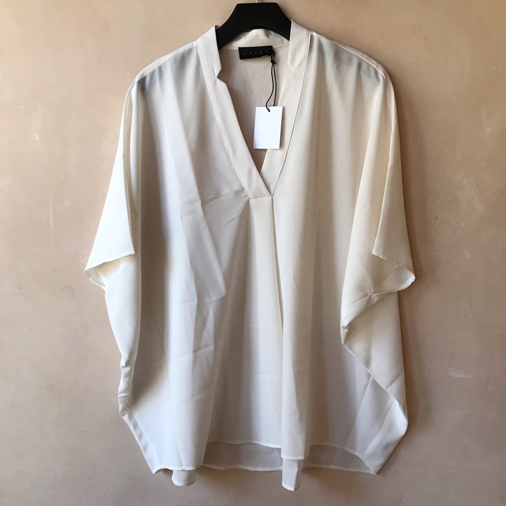 Hatch maternity Notched white blouse